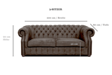Chesterfield Sofa Luxura - Handgefertigt - Premium - , 1.St x 3-Sitzer Sofa ,- 1 Teile Garantierte Qualität -,Chesterfield-Design -,Premium Materialien - ROYAL24_MARKT
