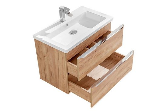 Waschbeckenschrank - Capri Oak - Intelligente Lösungen für stilvolle Badezimmerorganisation.