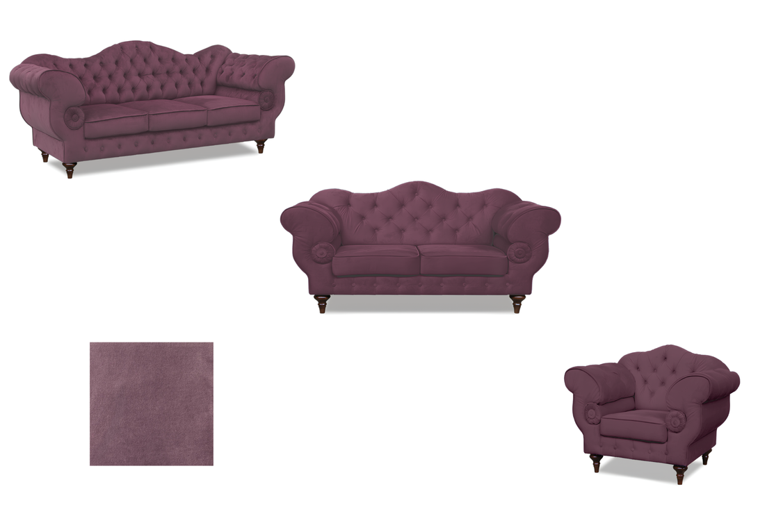 Polstergarnitur Chesterfield Gloria 3 - 2 - 1 - Premium Set - Handgemacht - Premium Materialien - Garantierte Qualität