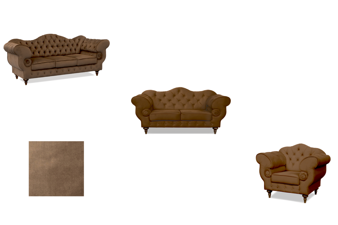 Polstergarnitur Chesterfield Gloria 3 - 2 - 1 - Premium Set - Handgemacht - Premium Materialien - Garantierte Qualität