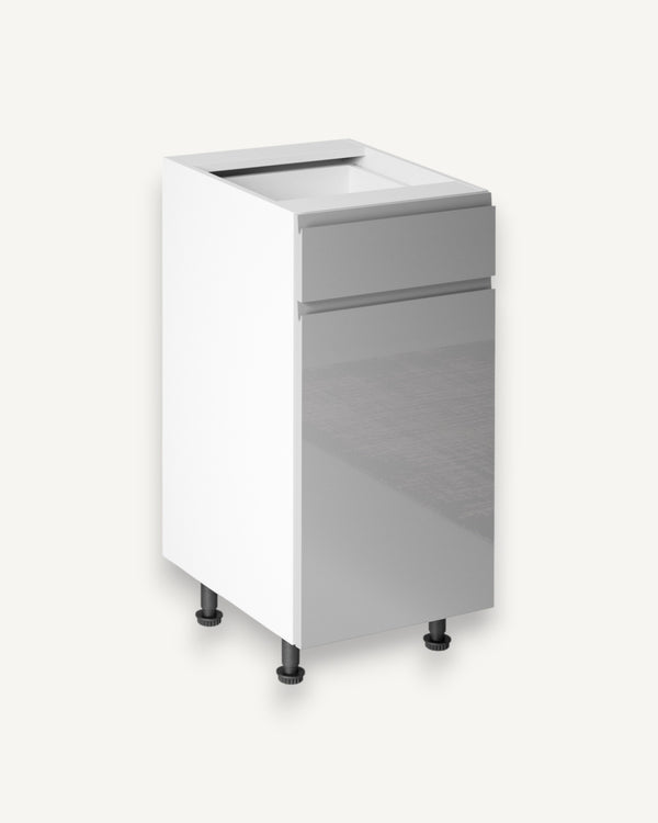 Unterschrank 40 cm - Aspen D40S1-P/L Grau/Hochglanz - ROYAL24_MARKT
