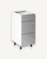 Unterschrank 40 cm - Aspen - Aspen D40S3 Grau / Hochglanz - ROYAL24_MARKT