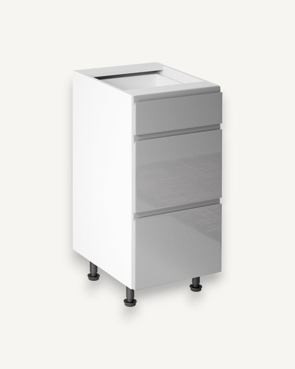 Unterschrank 40 cm - Aspen - Aspen D40S3 Grau / Hochglanz - ROYAL24_MARKT