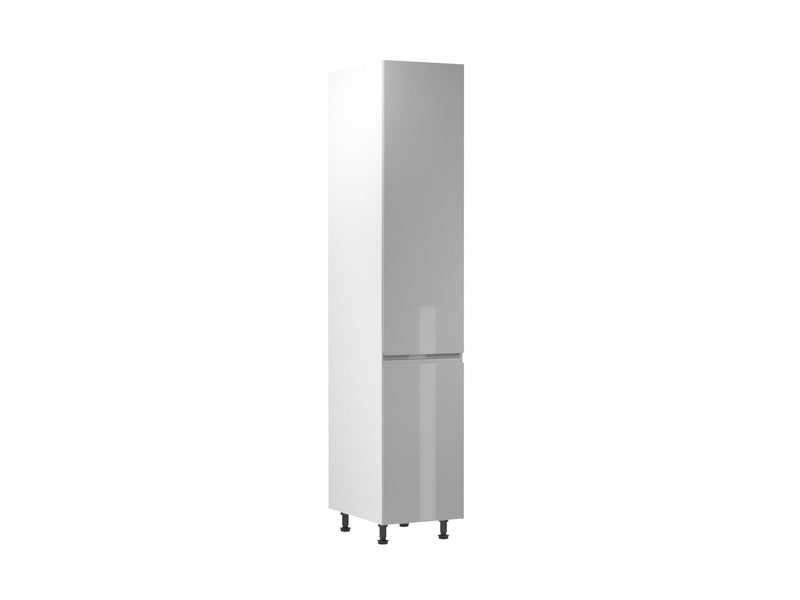 Hochschrank 40 cm – Velmora D40SP-P/L Grau/Hochglanz