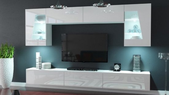 Cors S55 Wandschrank (mattweißer Korpus / glänzend weiße Front)