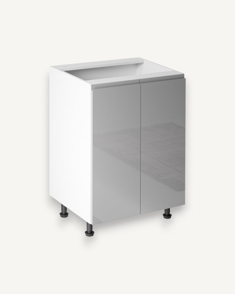 Unterschrank 60 cm - Velmora D60 Grau/Hochglanz