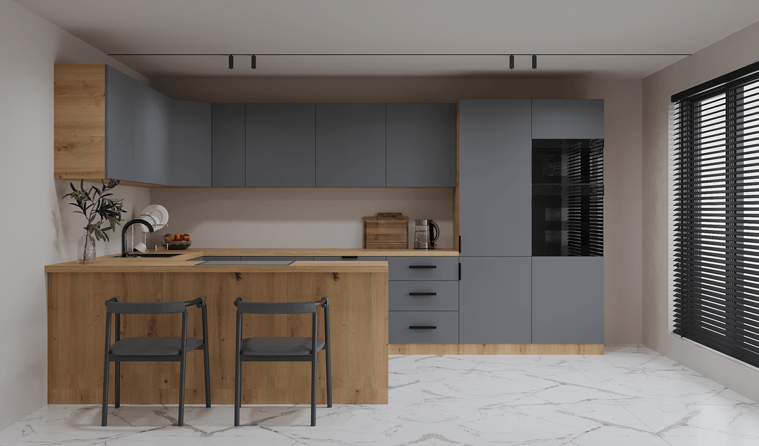 Küchenzeile - K106-G860 - Langen Beige - Design für höchste Ansprüche - ROYAL24_MARKT