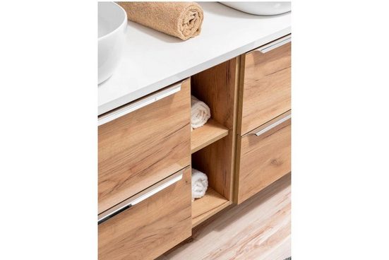 Waschbeckenschrank - Capri Oak - Intelligente Lösungen für stilvolle Badezimmerorganisation.