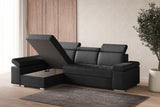 Ecksofa Toronto – Dunkelgrau – Ottomane links