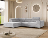 Ecksofa Ostin – Silber – Ottomane links