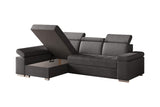 Ecksofa Toronto – Grau – Ottomane links