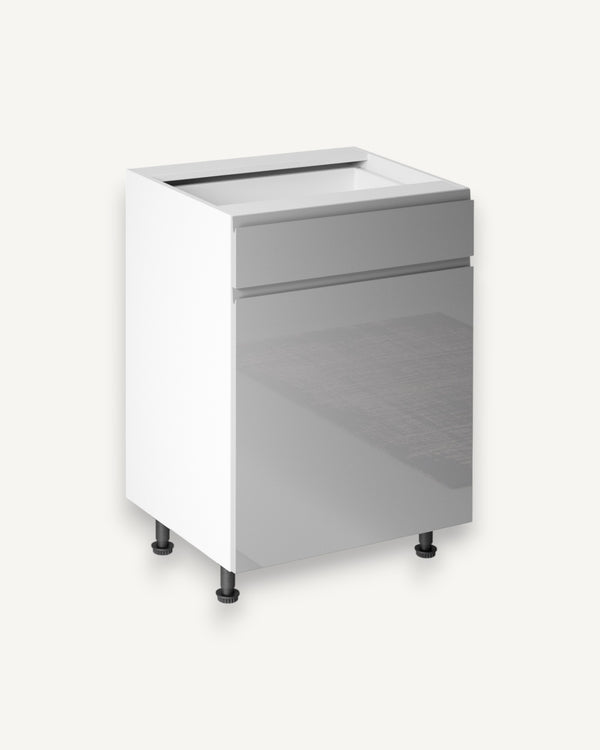 Unterschrank 60 cm - Aspen D60S1 Grau/Hochglanz - ROYAL24_MARKT