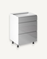 Unterschrank 60 cm - Aspen D60S3 Grau/Hochglanz - ROYAL24_MARKT
