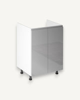 Spülenschrank 60 cm - Aspen D60Z Grau / Hochglanz - ROYAL24_MARKT