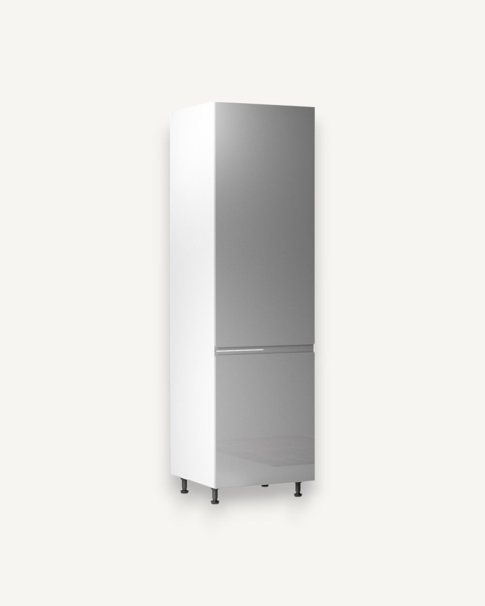 Kühlumbauschrank 60 cm - Velmora D60ZL-P/L Grau/Hochglanz
