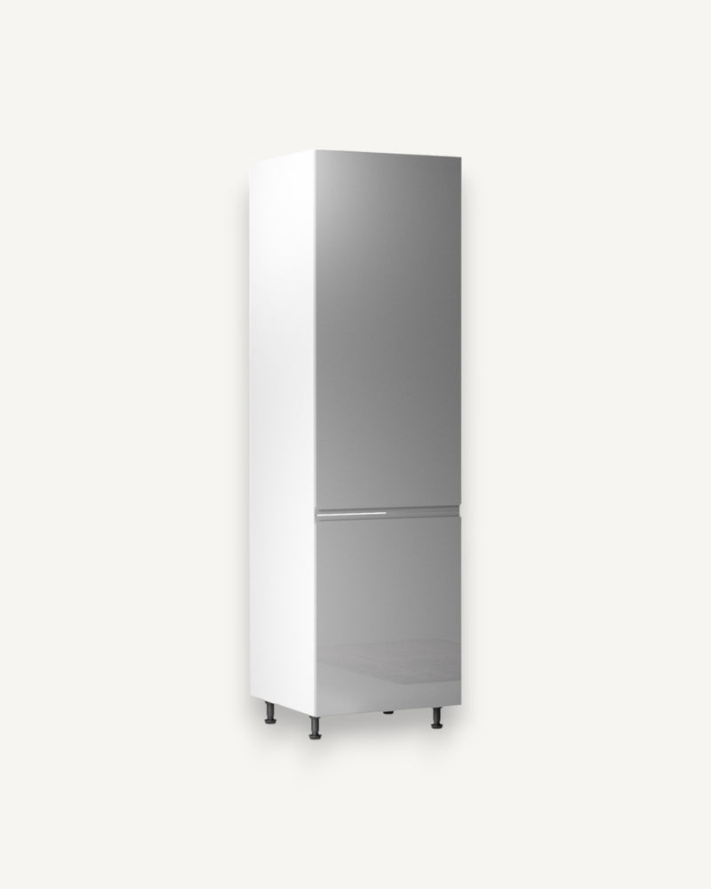Kühlumbauschrank 60 cm - Velmora D60ZL-P/L Grau/Hochglanz