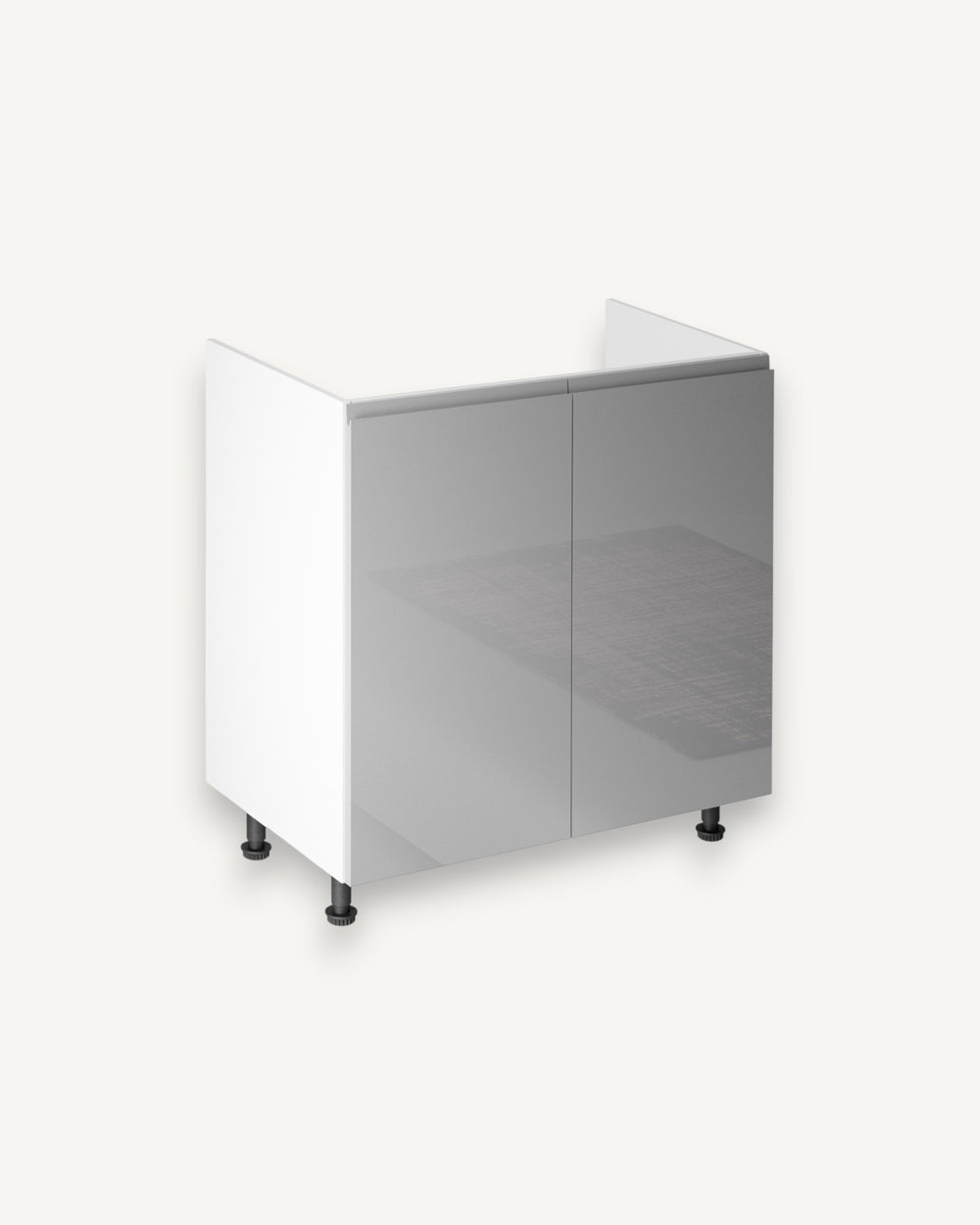 Spülenschrank 80 cm - Velmora D80Z Grau/Hochglanz