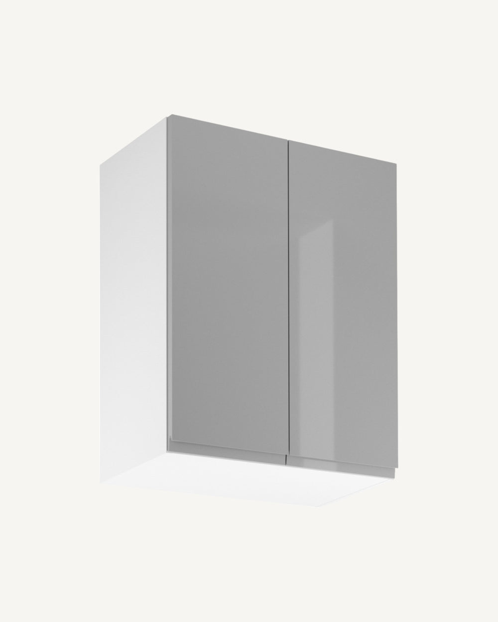 Hängeschrank 60 cm - Velmora G60 - Grau/Hochglanz