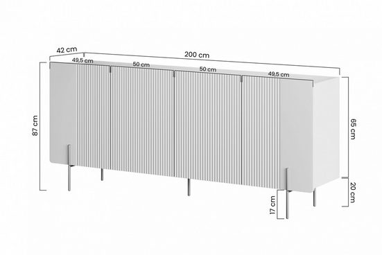 Kommode 200 cm, 150 cm - MALMI -  Ein Hauch von Eleganz für jeden Raum.