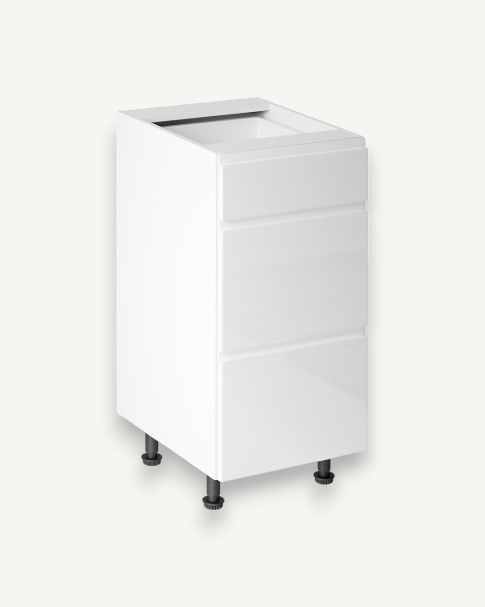 Unterschrank 40 cm – Velmora D40S3 Weiß/Hochglanz