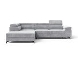 Ecksofa Ostin – Silber – Ottomane links
