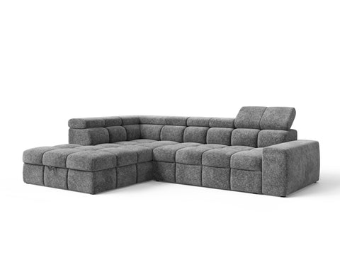 Ecksofa Bianco – Grau – Ottomane links
