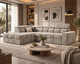 Ecksofa Bianco – Cappuccino – Ottomane links