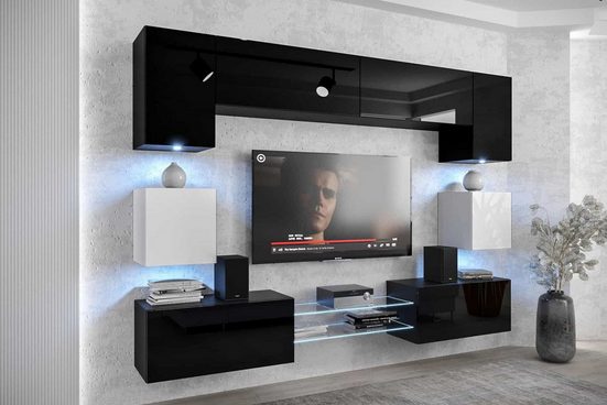 Wohnwand - Smart gestaltete Wohnwand, (Komplett Set, 10-St., Premium - ANX1)