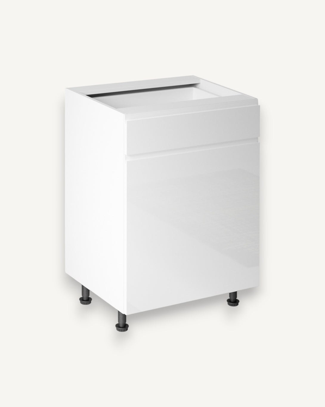 Unterschrank 60 cm - Aspen D60S1 P/L - Weiß/Hochglanz