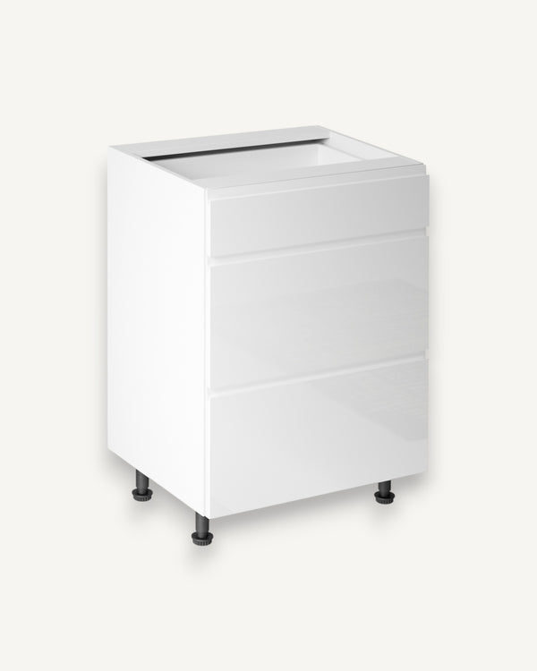 Unterschrank 60 cm - Aspen D60S3 Weiß/Hochglanz - ROYAL24_MARKT