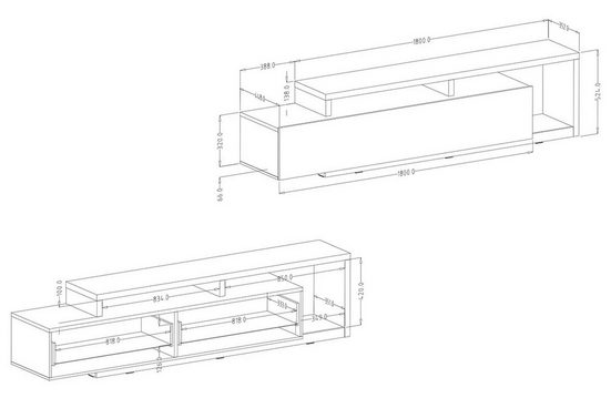 TV-Schrank -	 Bota - Erhältlich in Farben passend zur Dekoration.