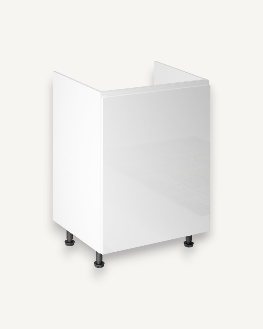 Spülenschrank 60 cm – Velmora D60Z-P/L Weiß/Hochglanz