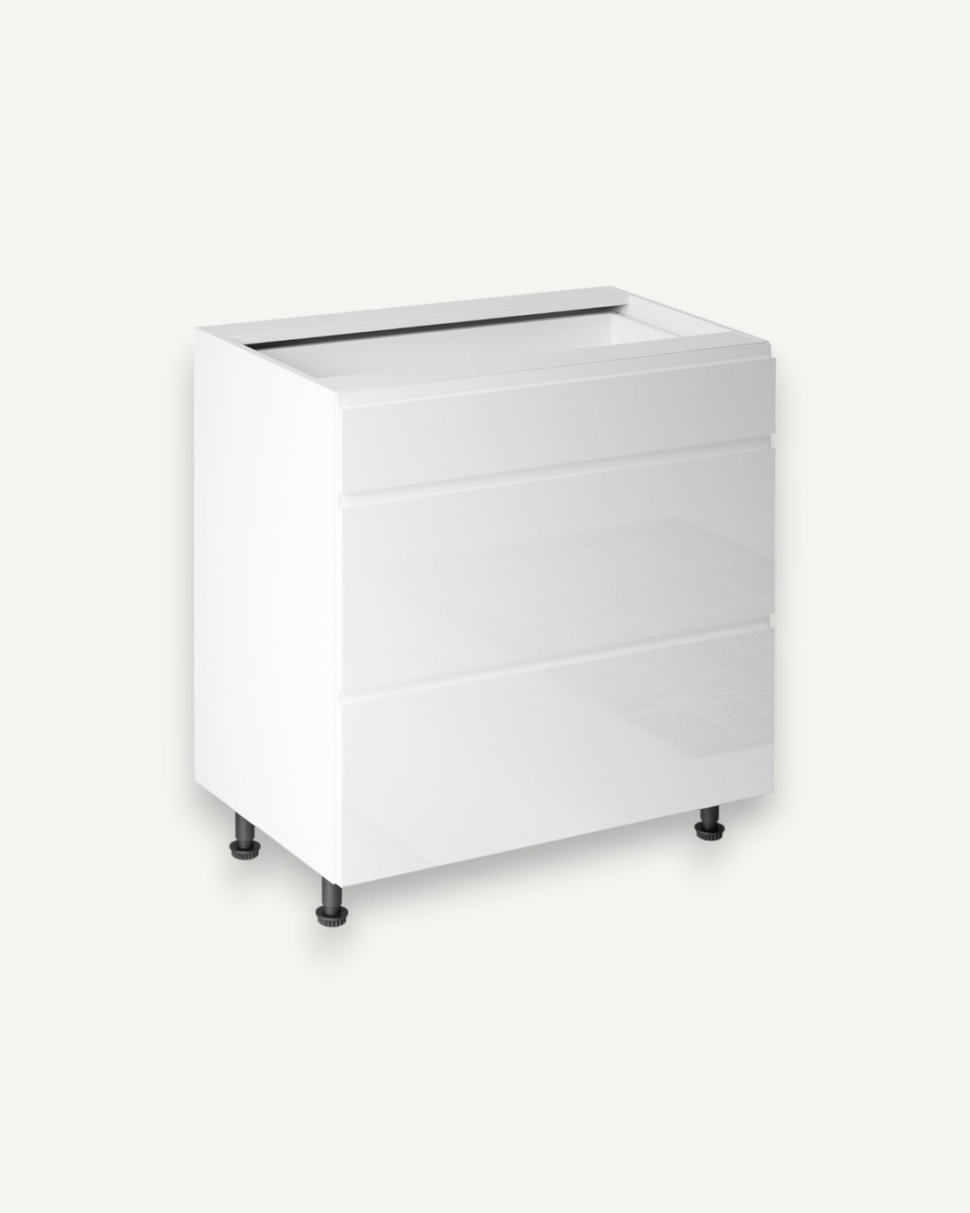 Unterschrank 80 cm - Aspen D80S3 - Weiß / Hochglanz - ROYAL24_MARKT