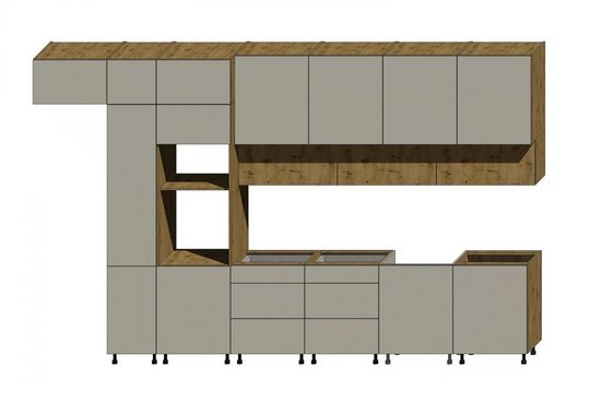 Küchenzeile / LB01 / Stil und Effizienz vereint, (Komplett Set)