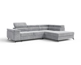 Ecksofa Ostin – Silber – Ottomane rechts