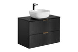 Waschbeckenunterschrank 80 cm, 60 cm - Adel Black - Hervorragende Fertigungsqualität. - ROYAL24_MARKT