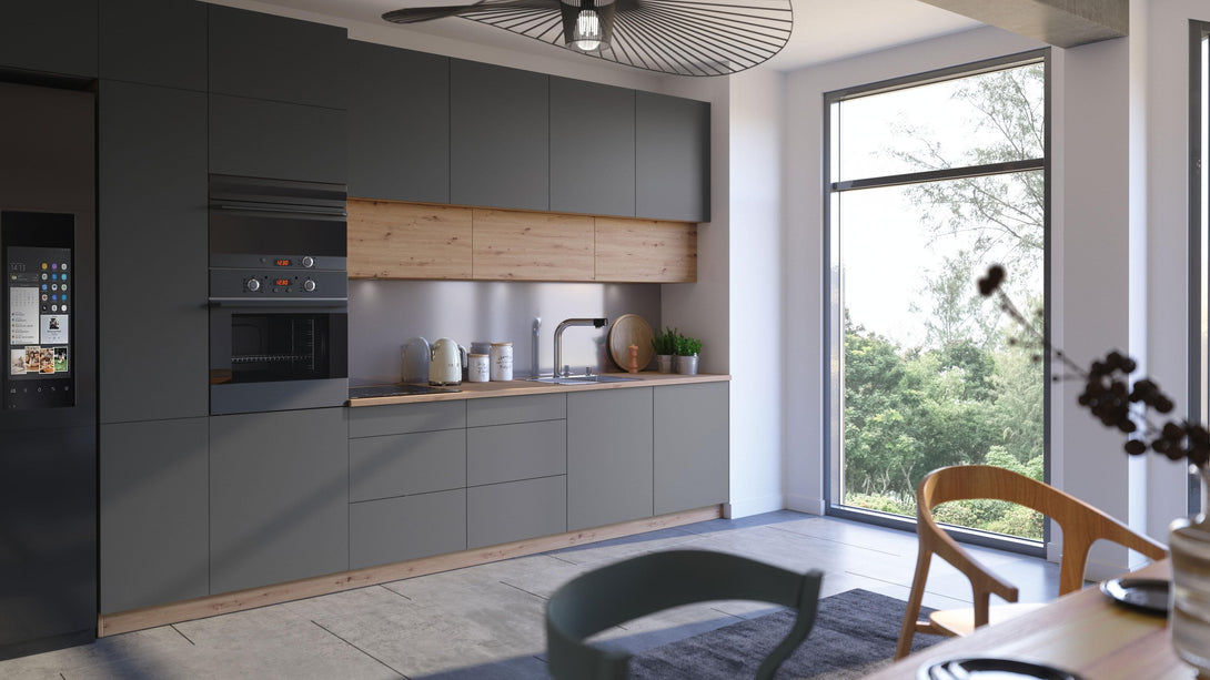 Küchenzeile - Langen - Grau (Matt) - K18-G400 cm. - ROYAL24_MARKT