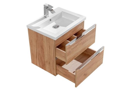 Waschbeckenschrank - Capri Oak - Intelligente Lösungen für stilvolle Badezimmerorganisation.