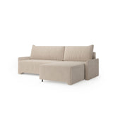 Ecksofa Loco – Creme – Ottomane rechts