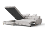 Ecksofa Bun – Hellgrau – Ottomane links