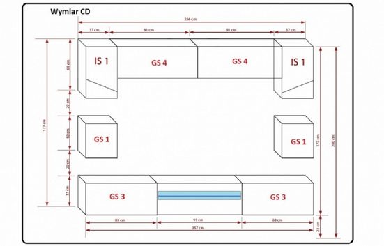 Wohnwand "Neue Wohnzimmer-Wandstile / Modern und Innovativ.