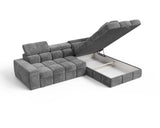 Ecksofa Bianco – Grau – Ottomane rechts
