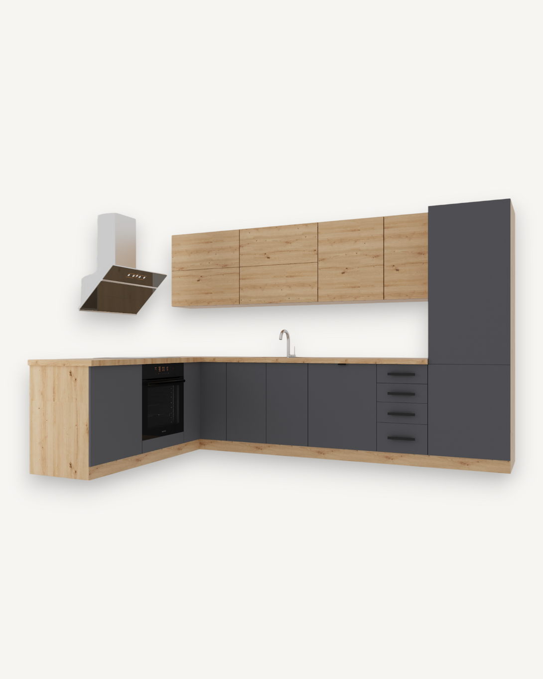 Winkelküche - Langen Grau Artisan - K53-G330 - ROYAL24_MARKT