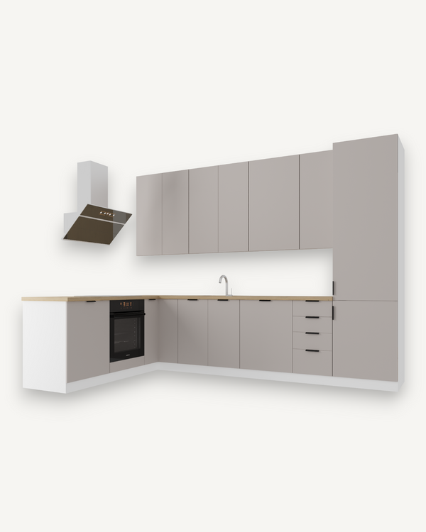 Winkelküche - Sorento Weiß Beige - K51-G330 - ROYAL24_MARKT