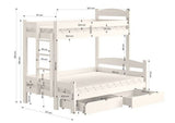 Etagenbett rechts 207 cm - Ökologisch lackiertes Kinderbett. - ROYAL24_MARKT