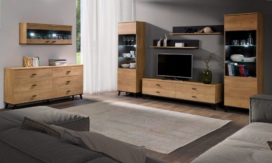 Wohnzimmer-Set Premium Living für stilvolle Raumgestaltung, (Komplett Set, 7-St., VIOLA), Zeitgemäßes Design und Komfort - ROYAL24_MARKT