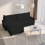 Ecksofa Loco – Schwarz – Ottomane links