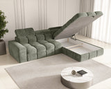 Ecksofa Bianco – Wintermoos – Ottomane rechts