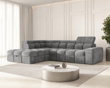 Ecksofa Bianco – Grau – Ottomane links