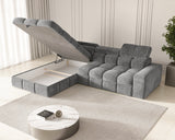Ecksofa Bianco – Grau – Ottomane links
